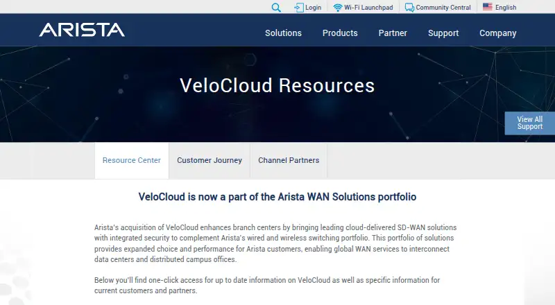 VMware VeloCloud SASE home page