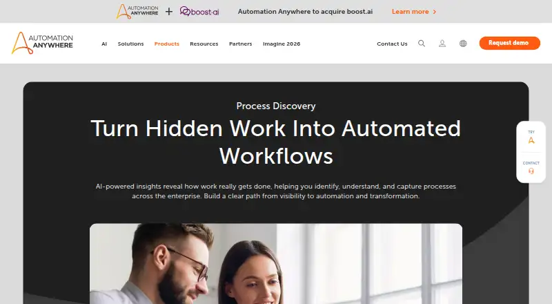Automation Anywhere Process Discovery home page