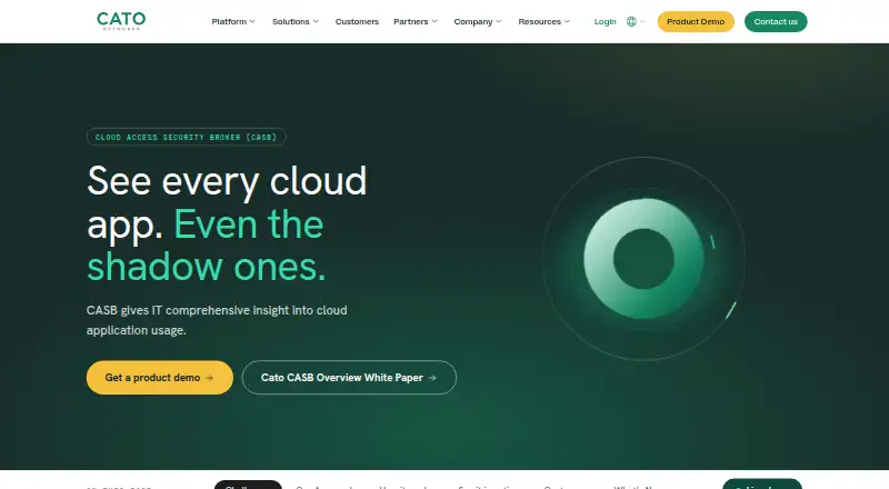 Cato CASB home page