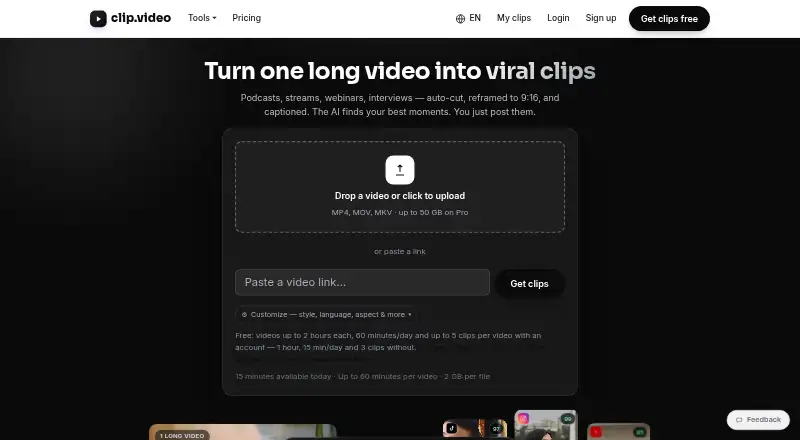 clip.video home page