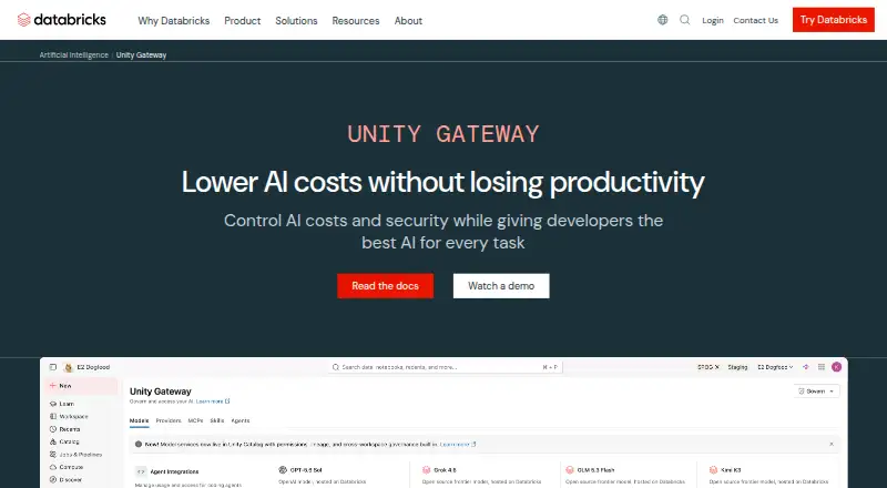 Databricks Mosaic AI home page