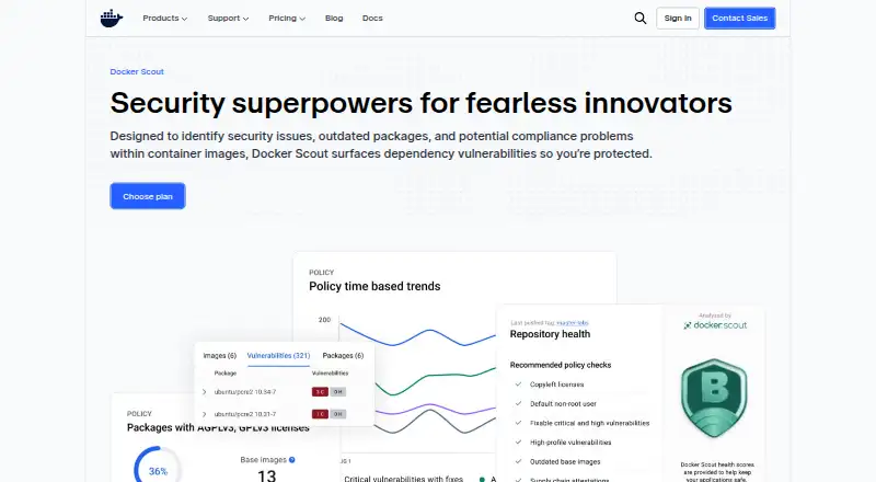 Docker Scout home page
