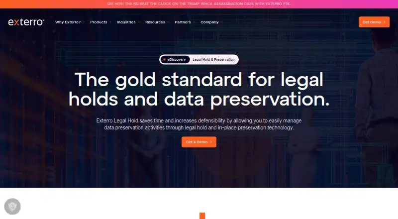 Exterro Legal Hold home page