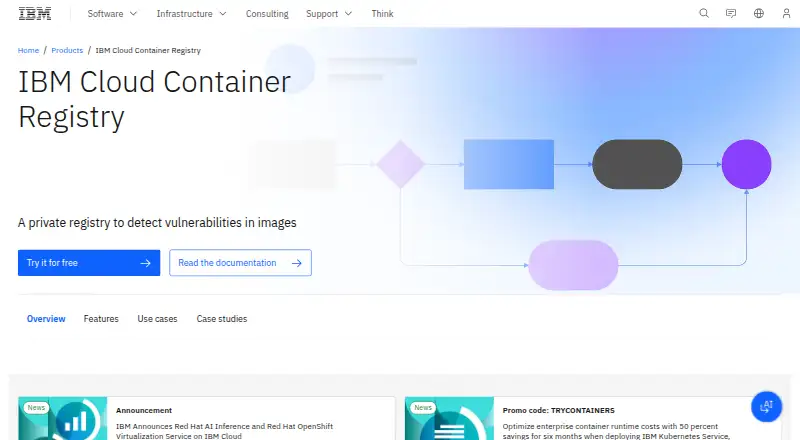 IBM Cloud Container Registry home page