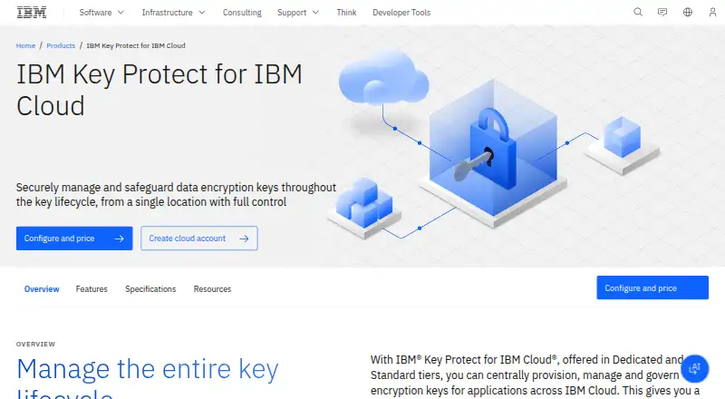 IBM Key Protect home page