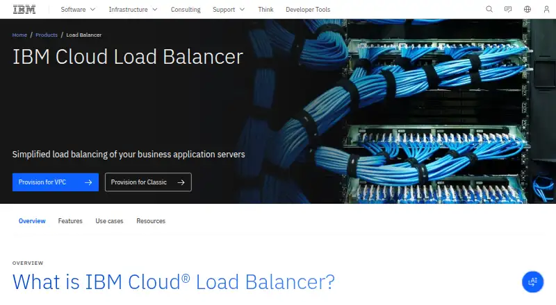 IBM Cloud Load Balancer home page