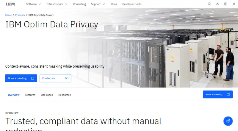 IBM Optim Data Privacy home page