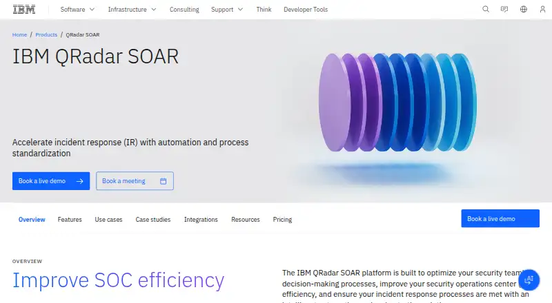 IBM QRadar SOAR home page