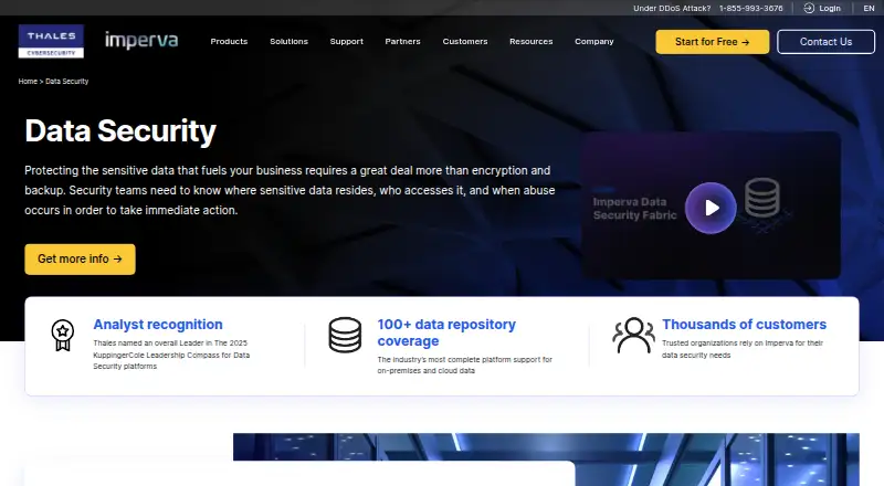 Imperva Data Security home page