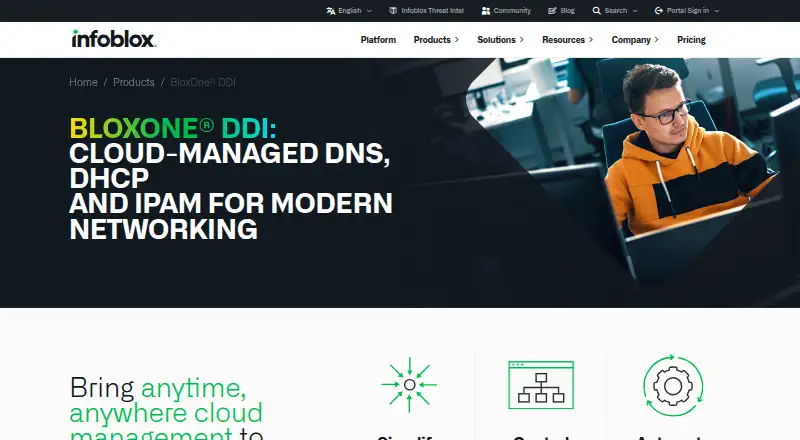 Infoblox BloxOne DDI home page