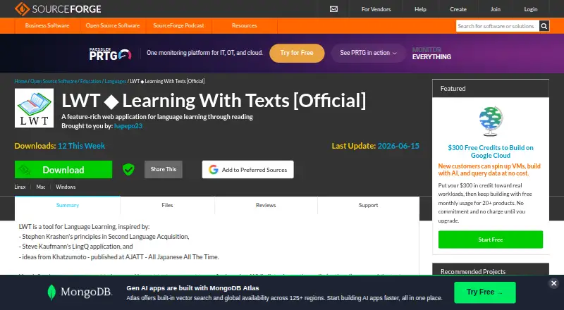 Learning with Texts home page