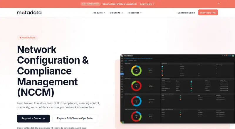 Motadata Network Configuration Manager home page