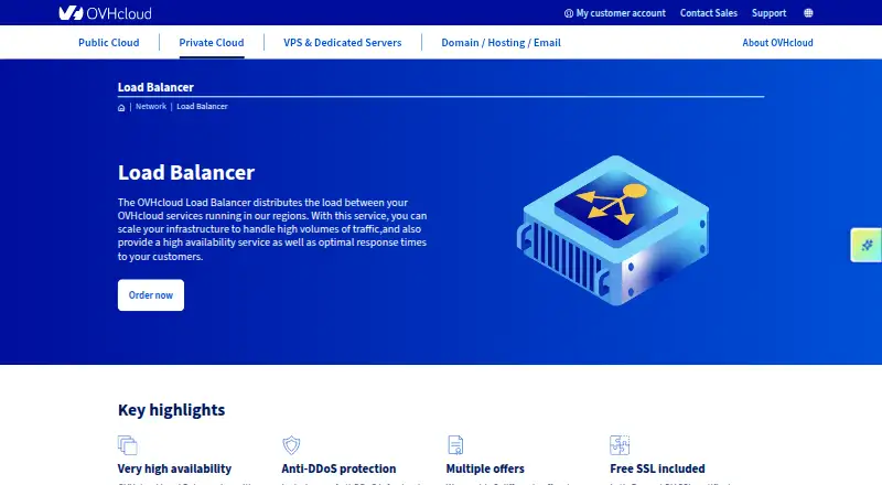 OVHcloud Load Balancer home page