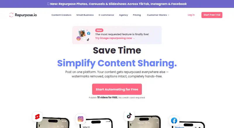 Repurpose.io home page