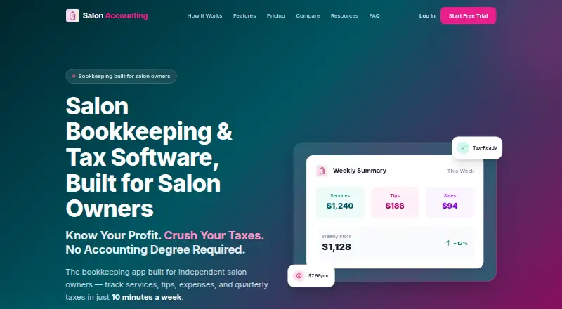 Salon Accounting home page