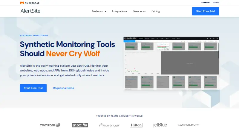 AlertSite home page