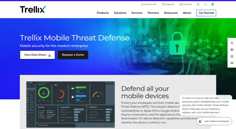 Trellix Mobile Threat Defense home page