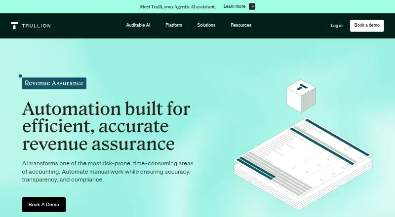 Trullion Revenue Assurance home page