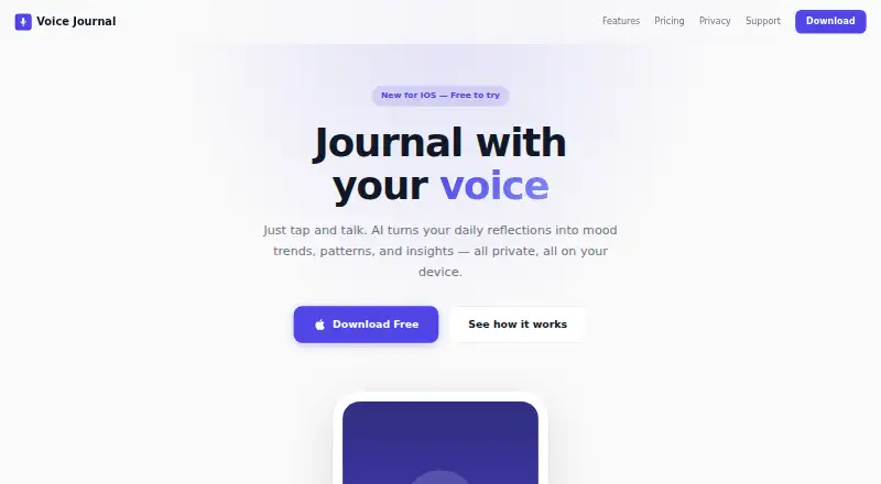 Voice Journal home page