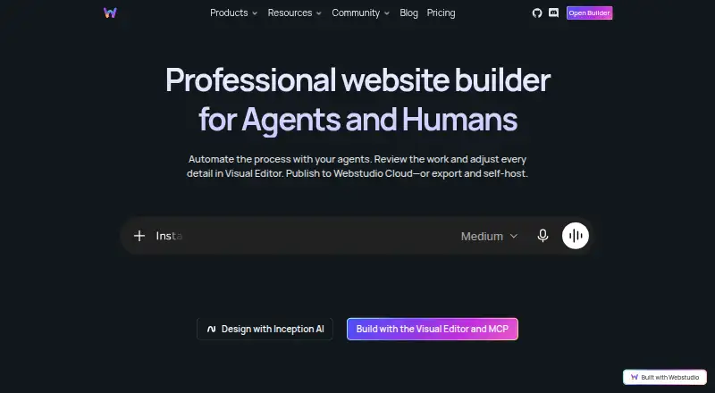 Webstudio home page