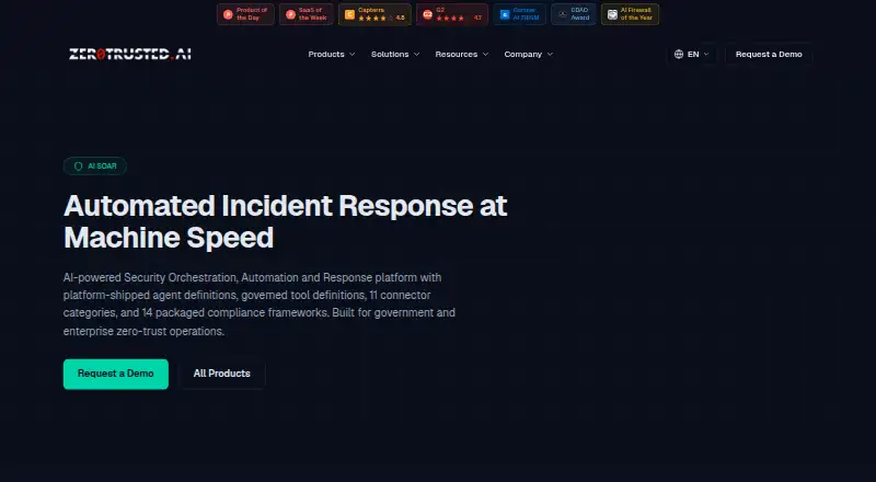 ZeroTrusted AI SOAR home page