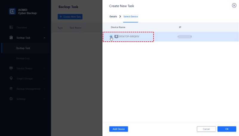 You can give the new task a name to distinguish it from other tasks